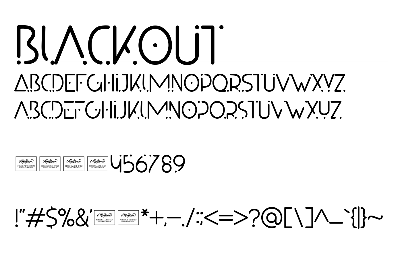 Blackout Font preview