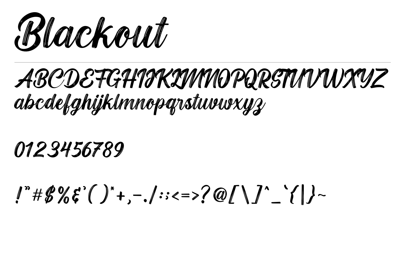 Blackout Font preview