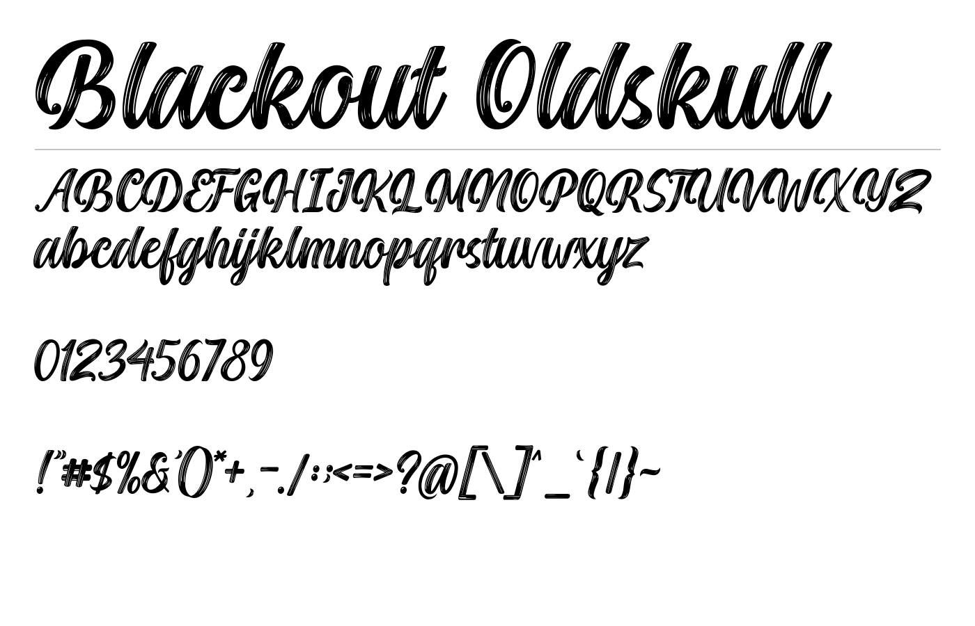 Blackout Oldskull Font preview