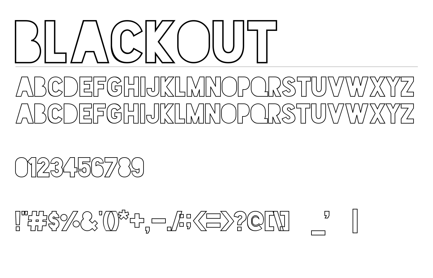 Blackout Font preview