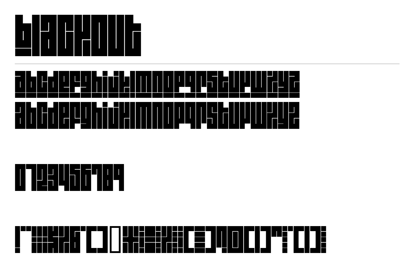 Blackout Font preview
