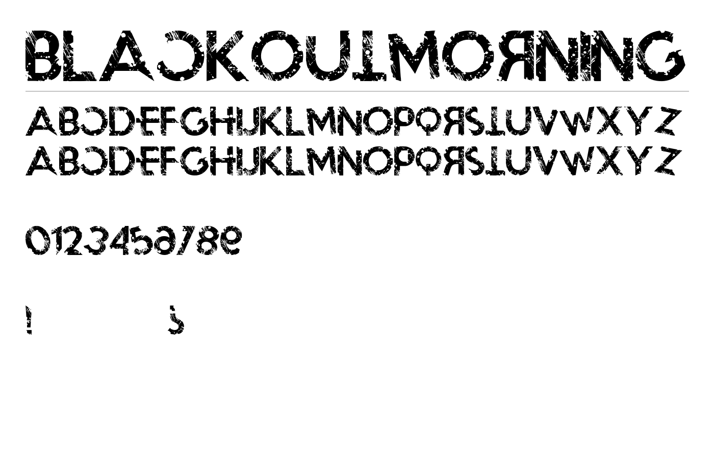 BlackoutMorning Font preview