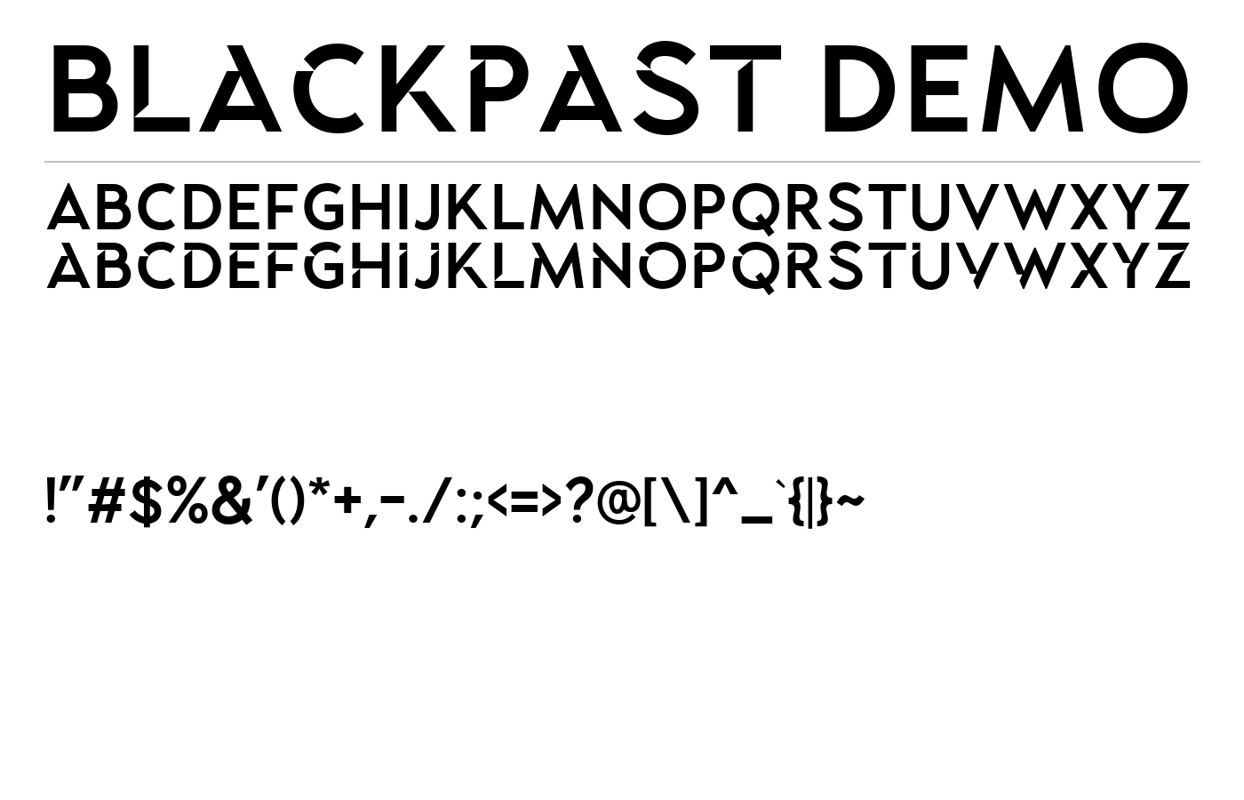 Blackpast DEMO Font preview