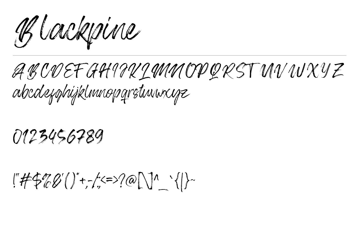 Blackpine Font preview