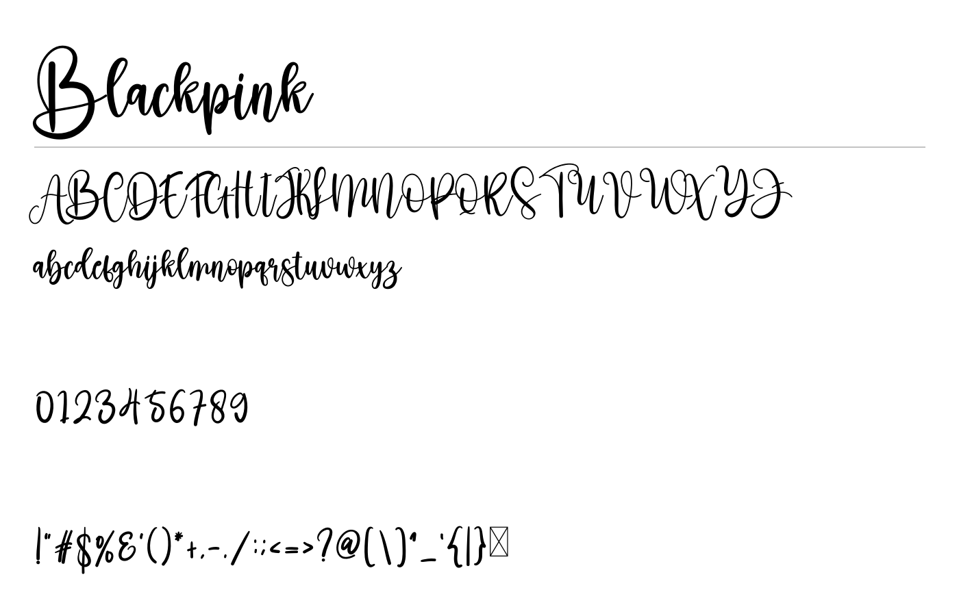 Blackpink Font preview