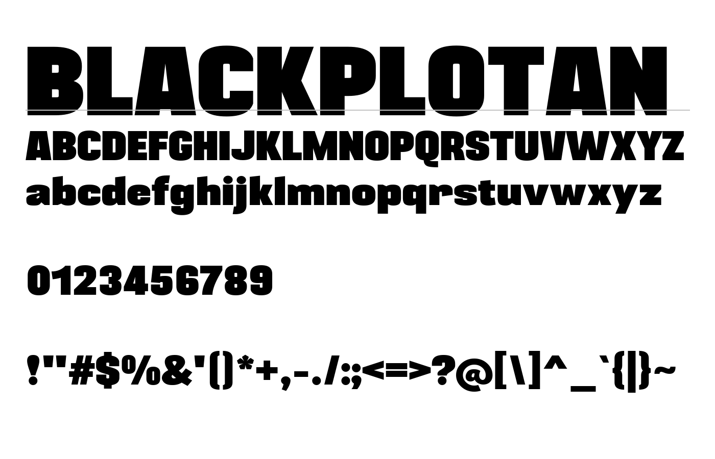 BLACKPLOTAN Font preview