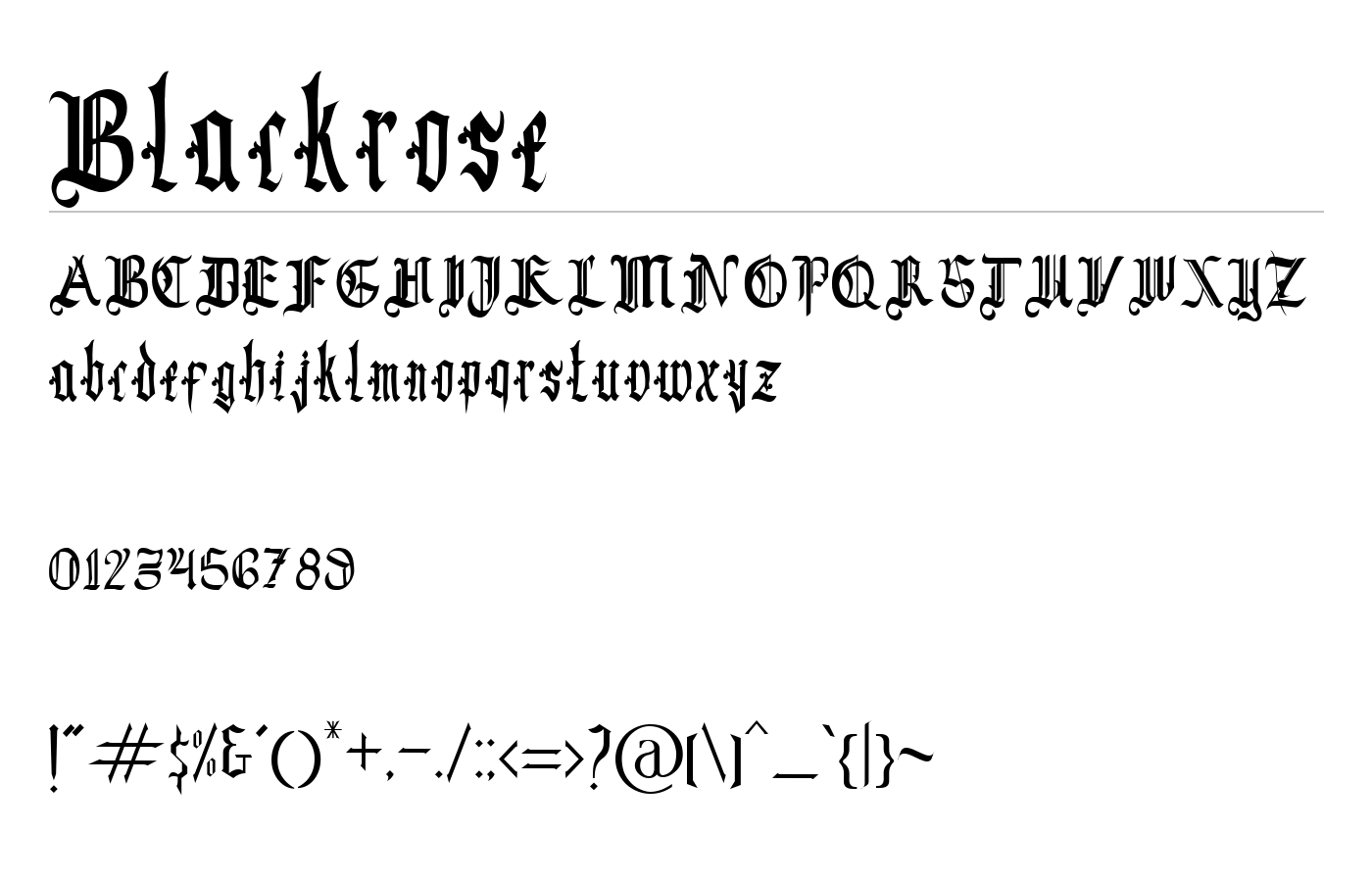 Blackrose Font preview