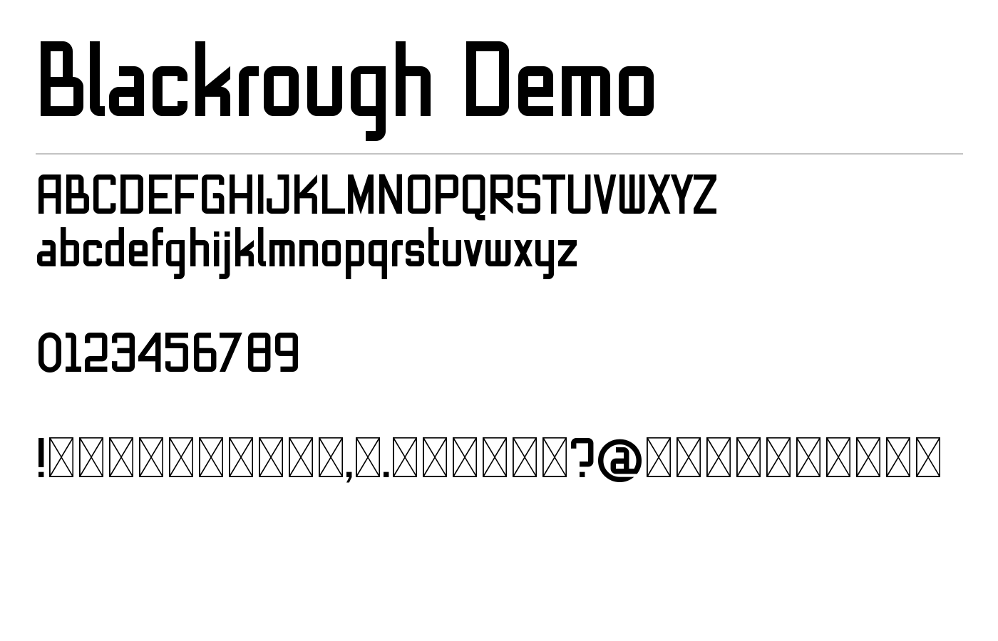 Blackrough Demo Font preview