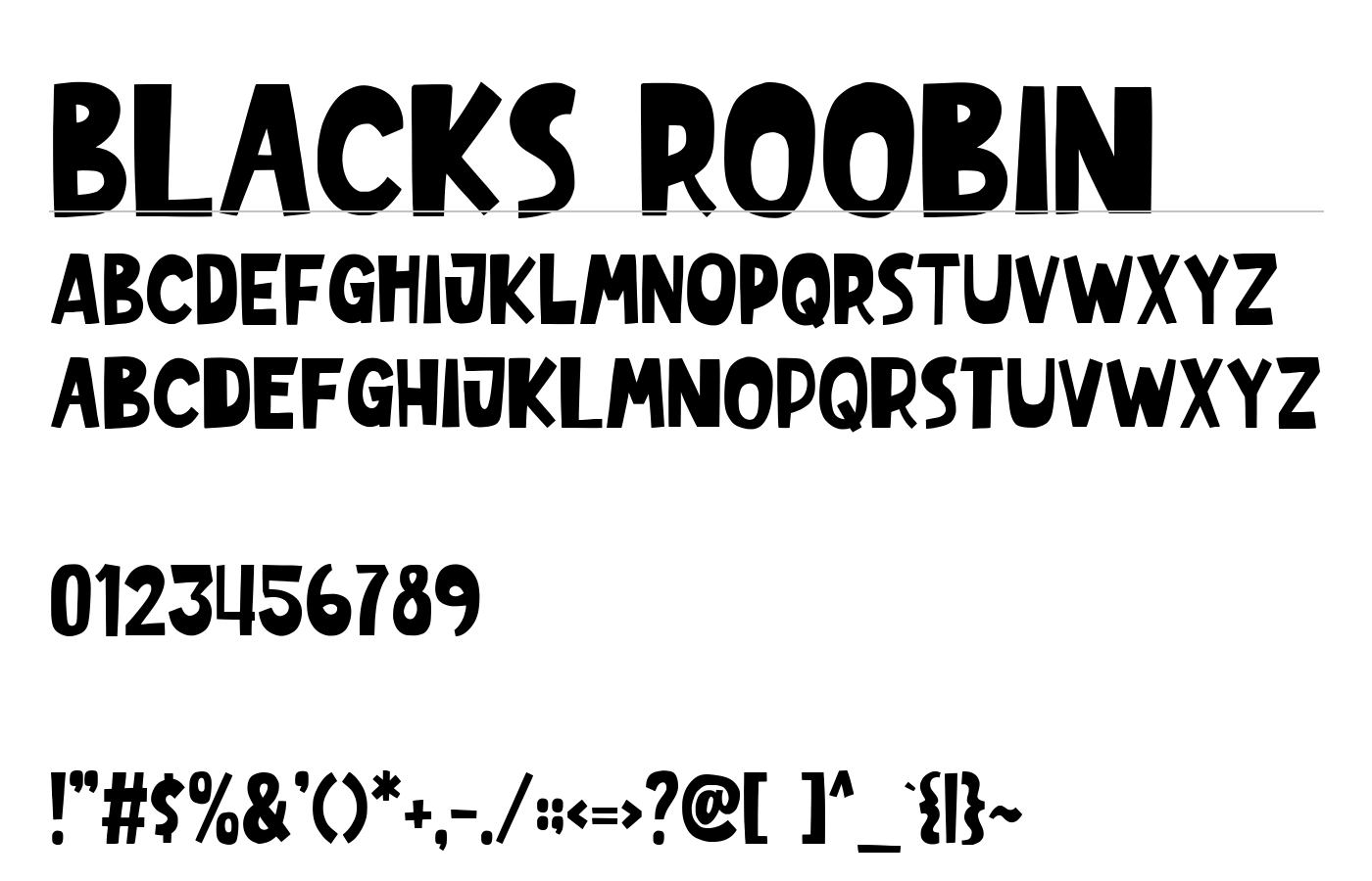 Blacks Roobin Font preview