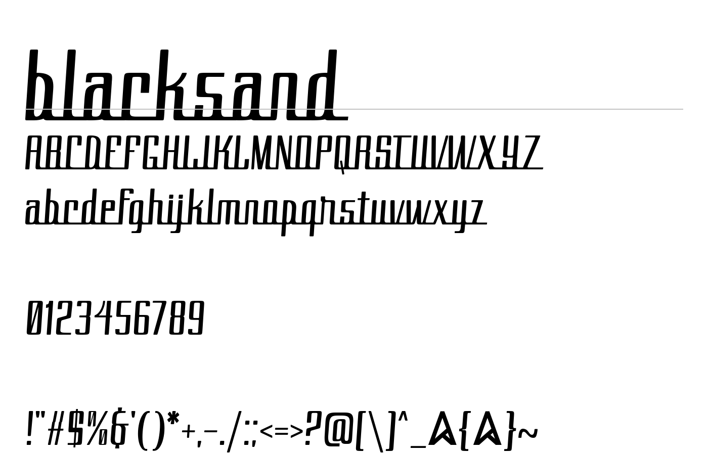 blacksand Font preview