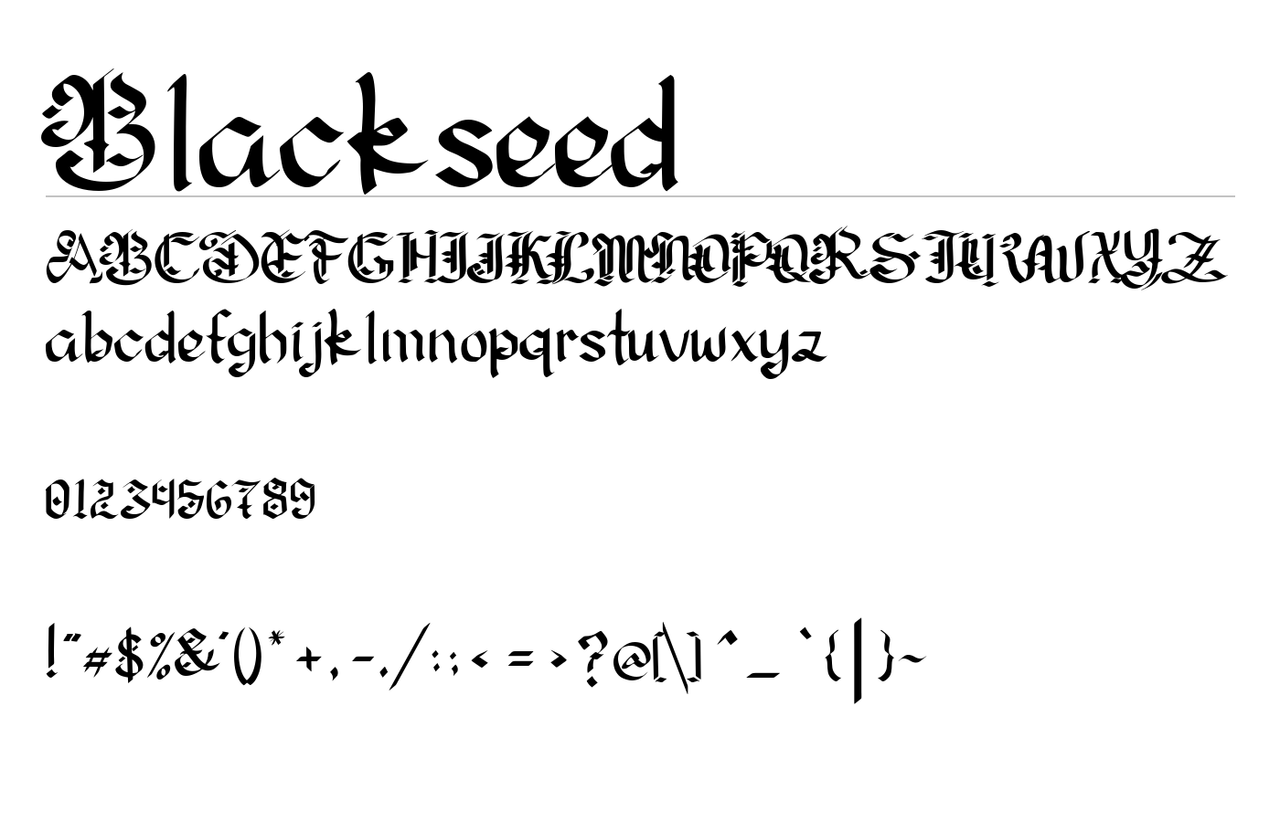Blackseed Font preview
