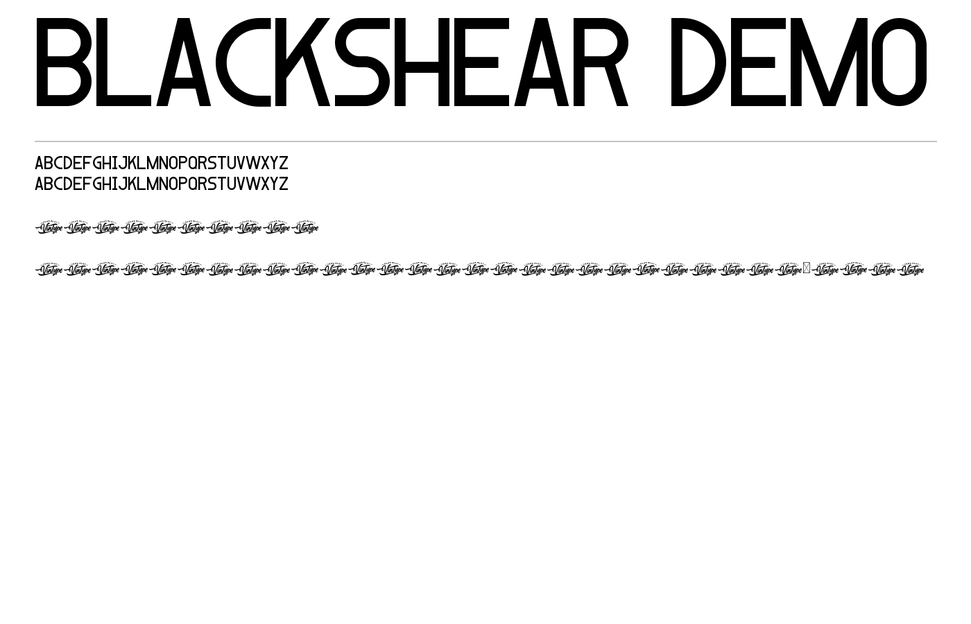 Blackshear Demo Font preview