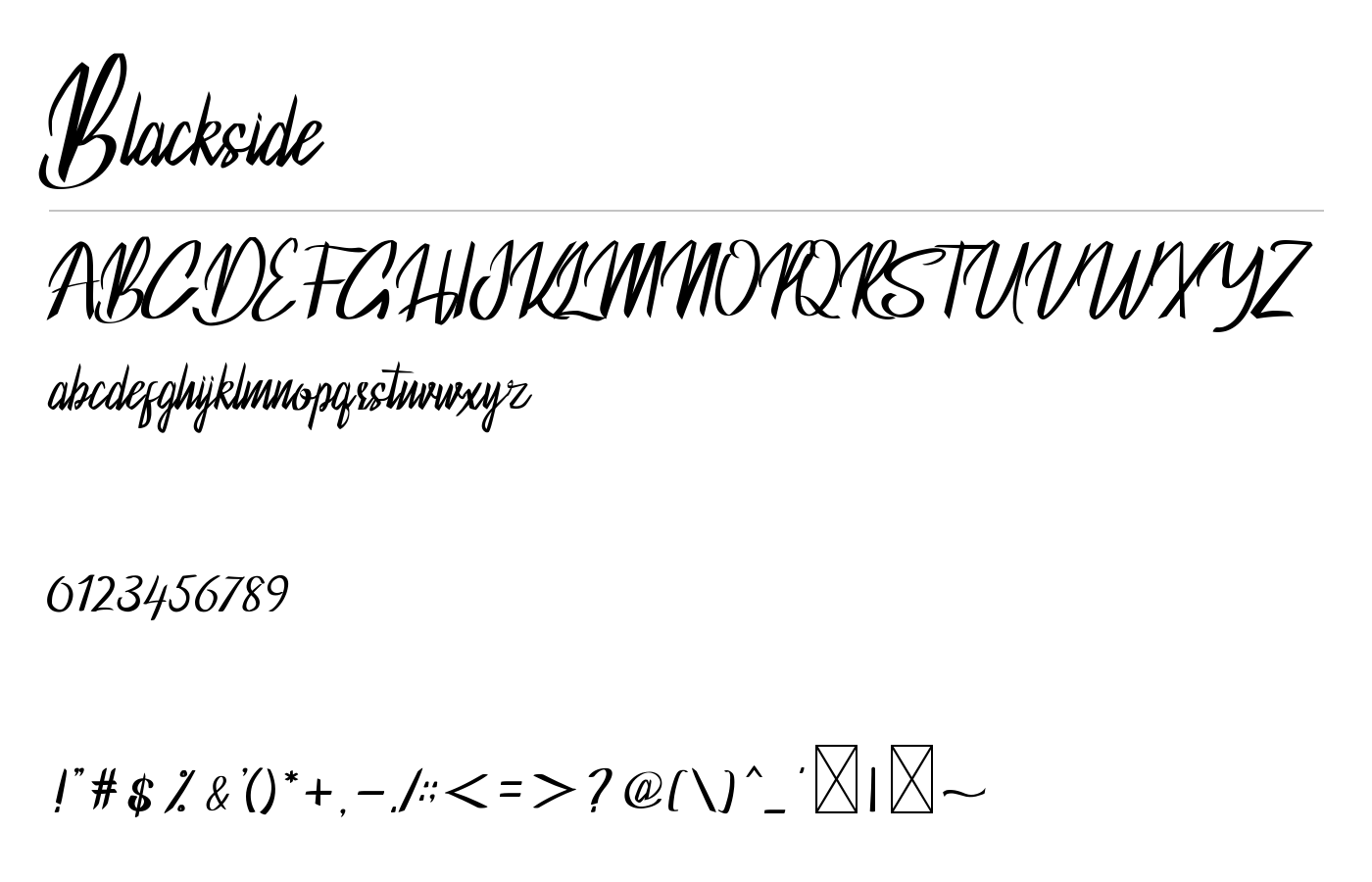 Blackside Font preview