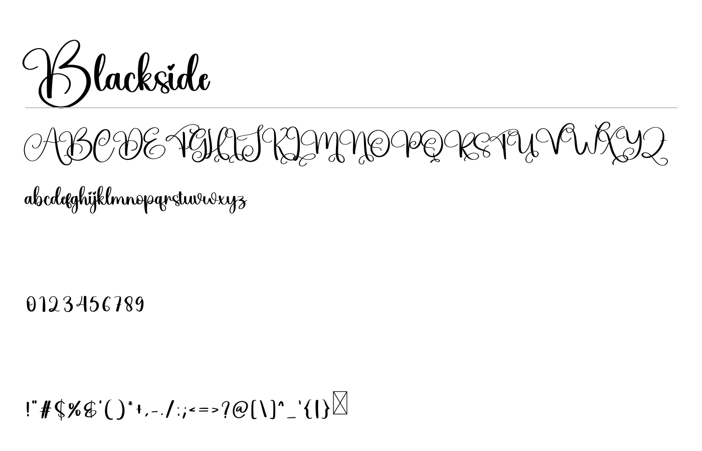 Blackside Font preview