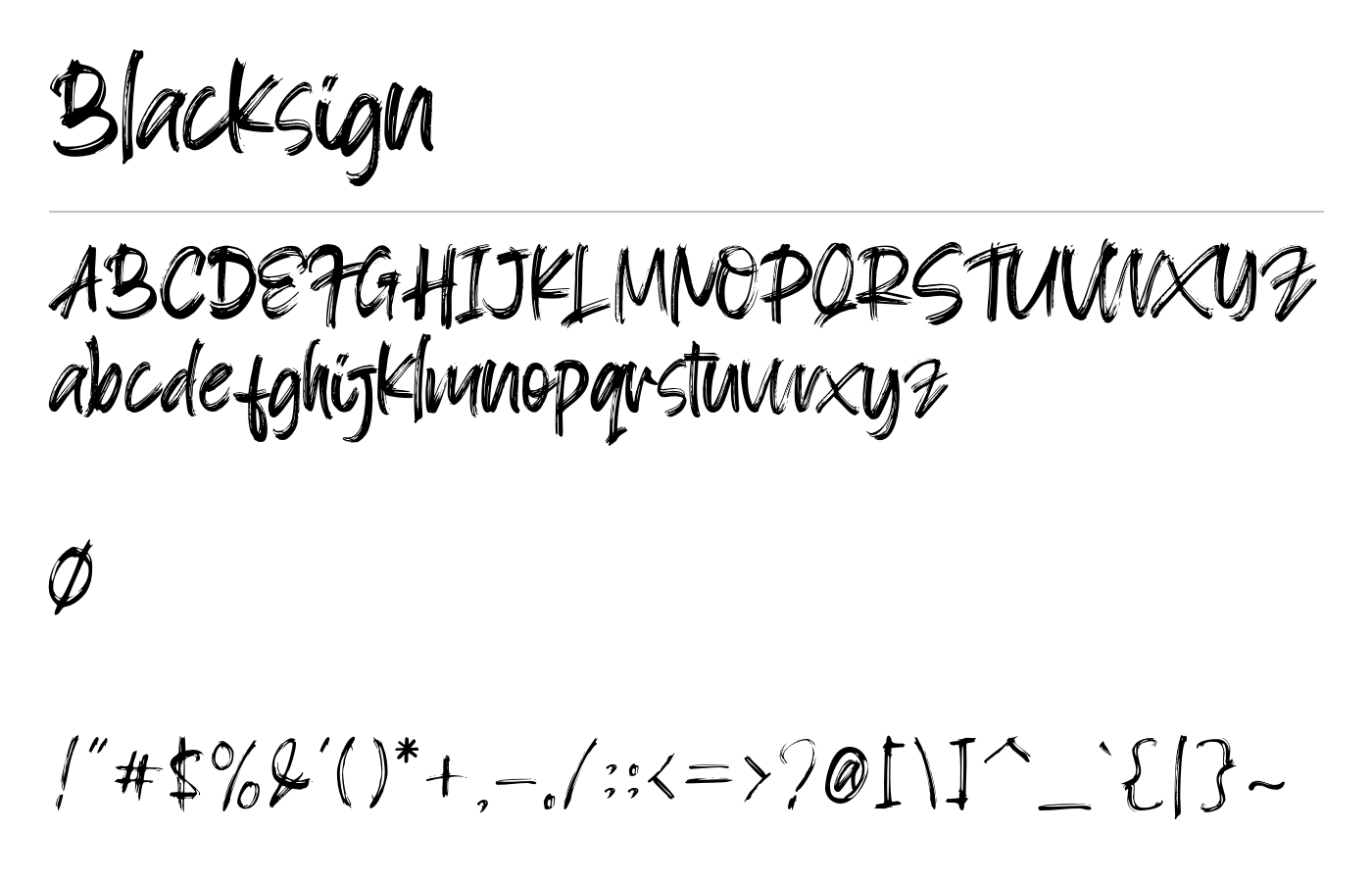 Blacksign Font preview