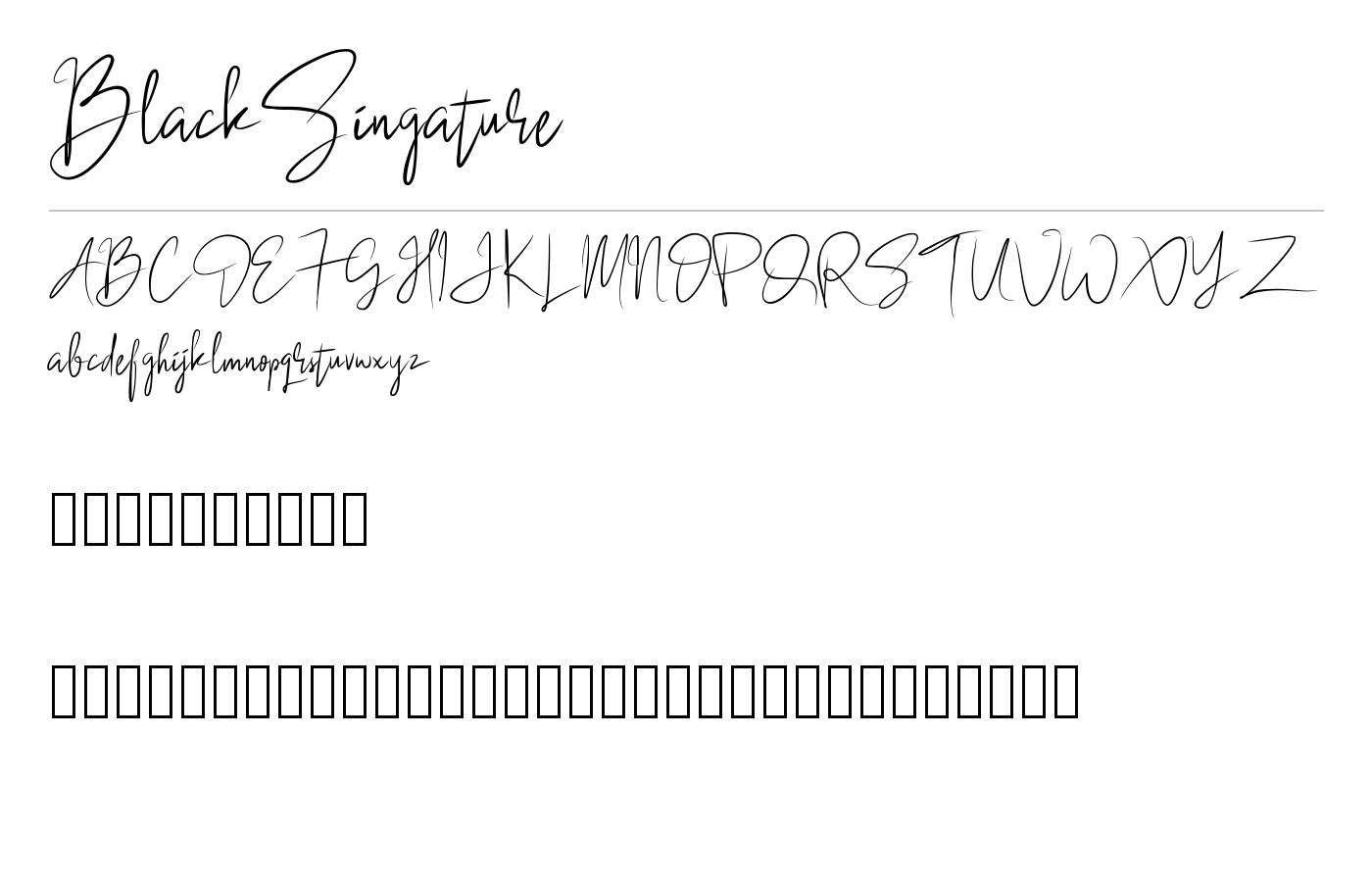 BlackSingature Font preview