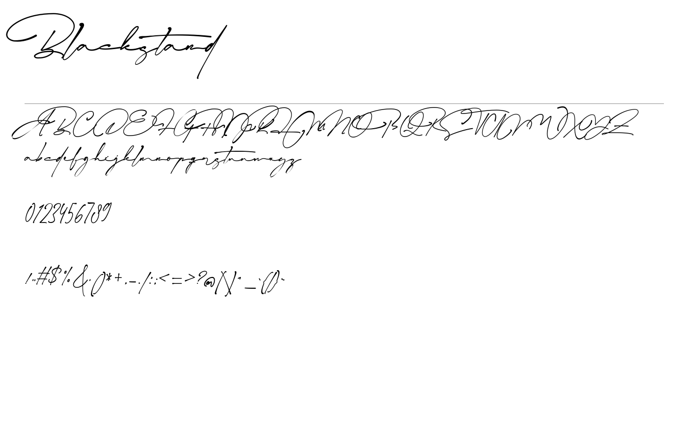 Blackstand Font preview