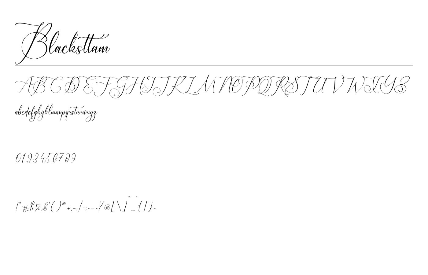 Blacksttam Font preview