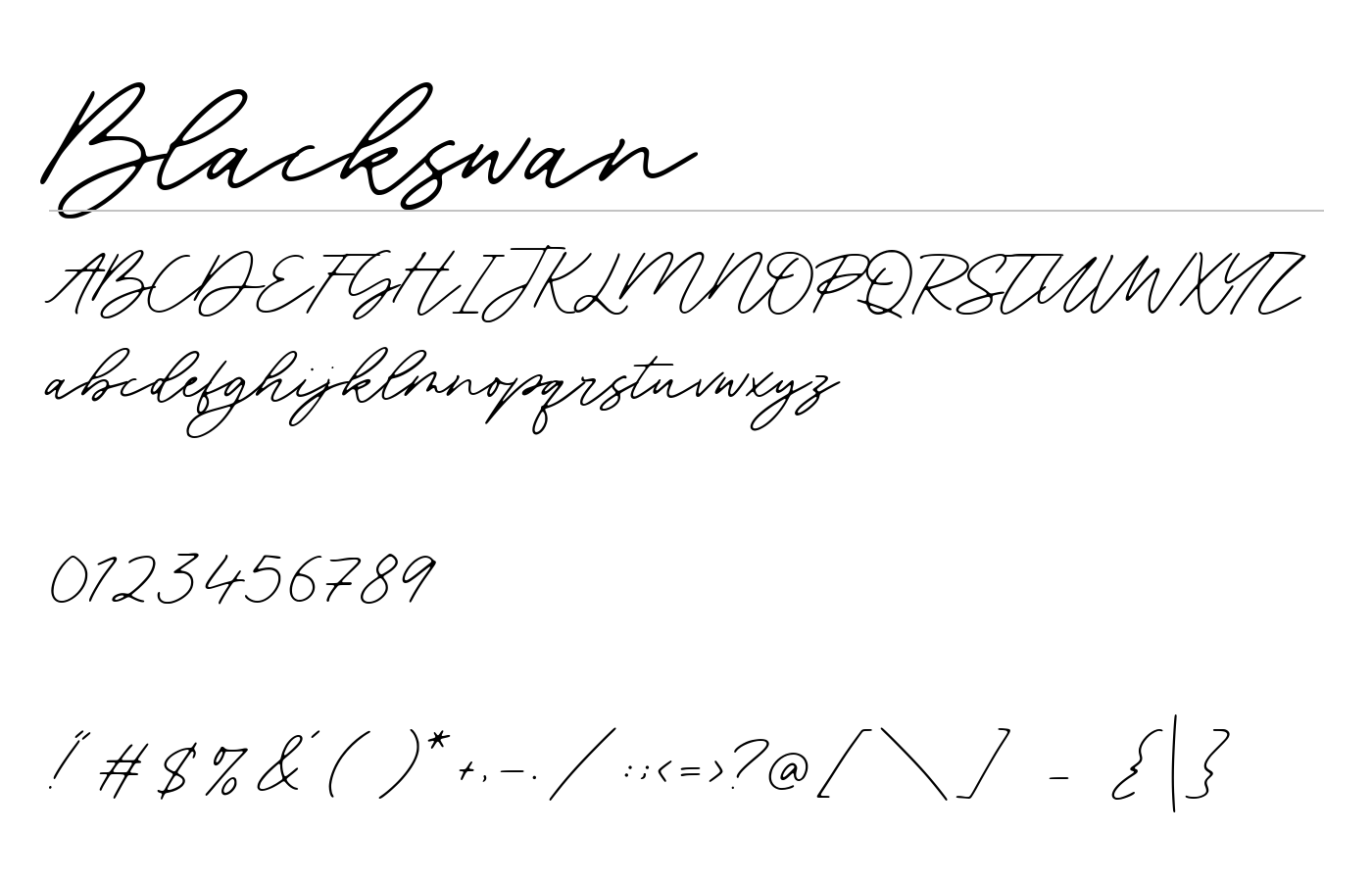 Blackswan Font preview