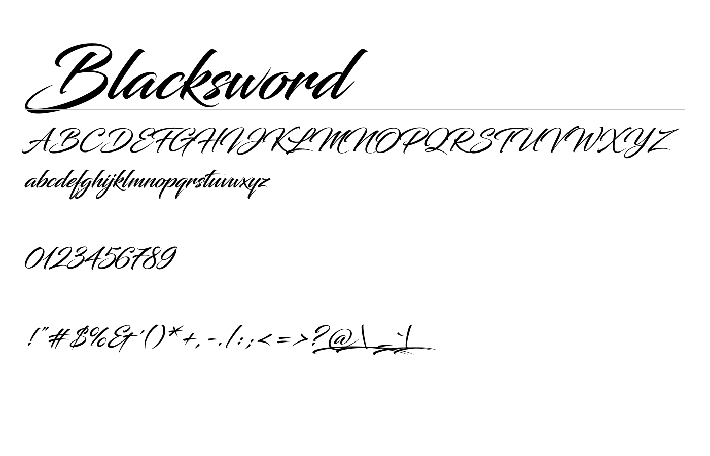 Blacksword Font preview