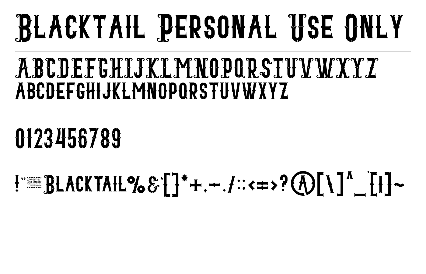 Blacktail Personal Use Only Font preview