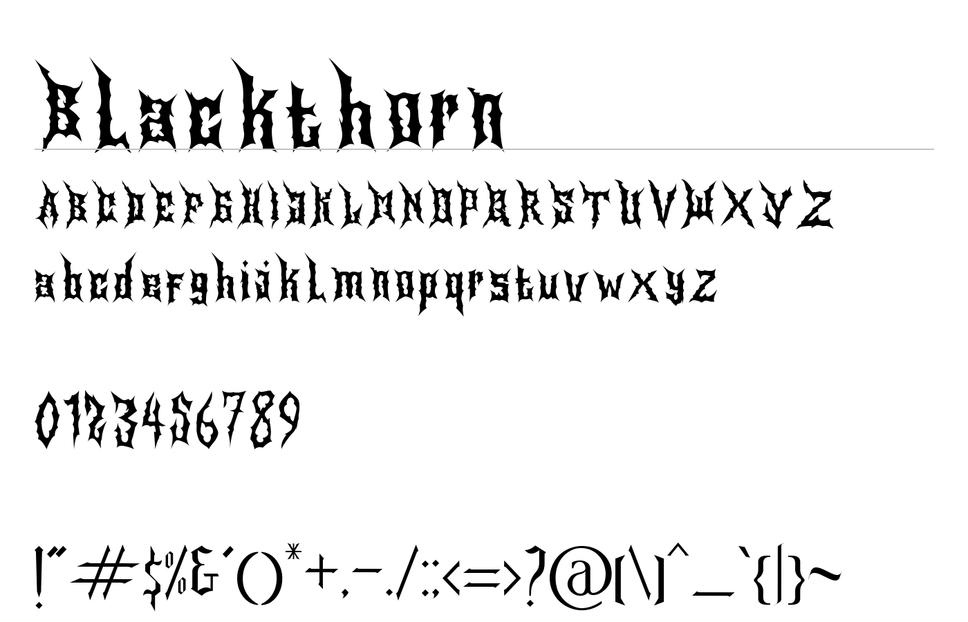 Blackthorn Font preview