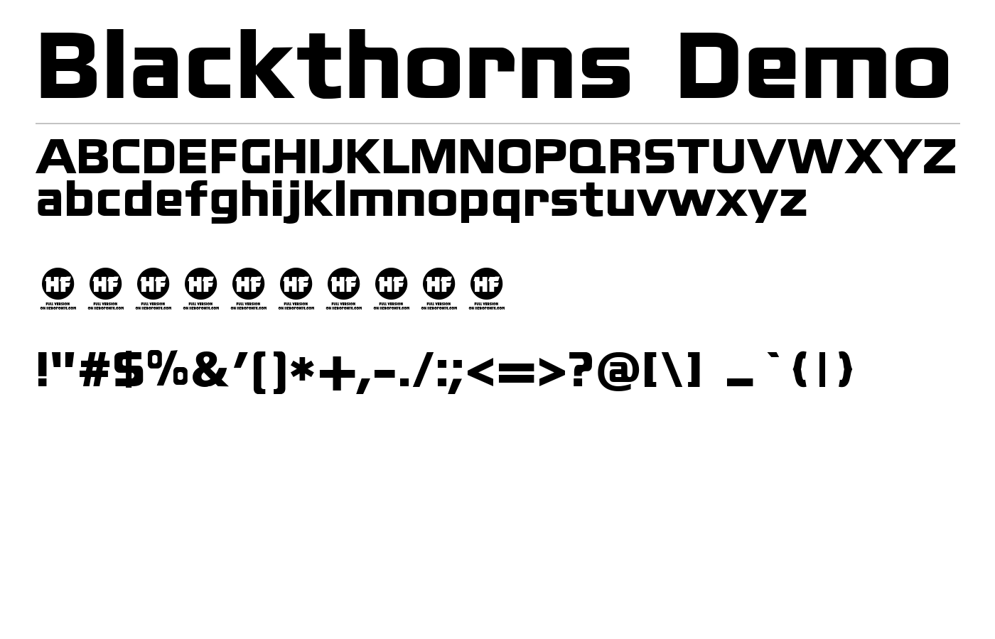 Blackthorns Demo Font preview