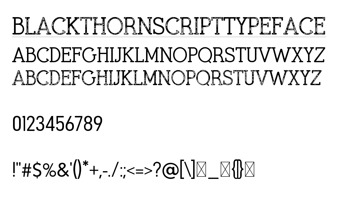 Blackthorn Font preview