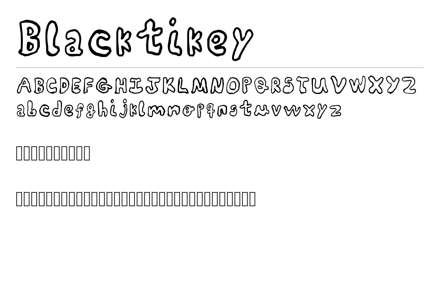 Blacktikey Font preview
