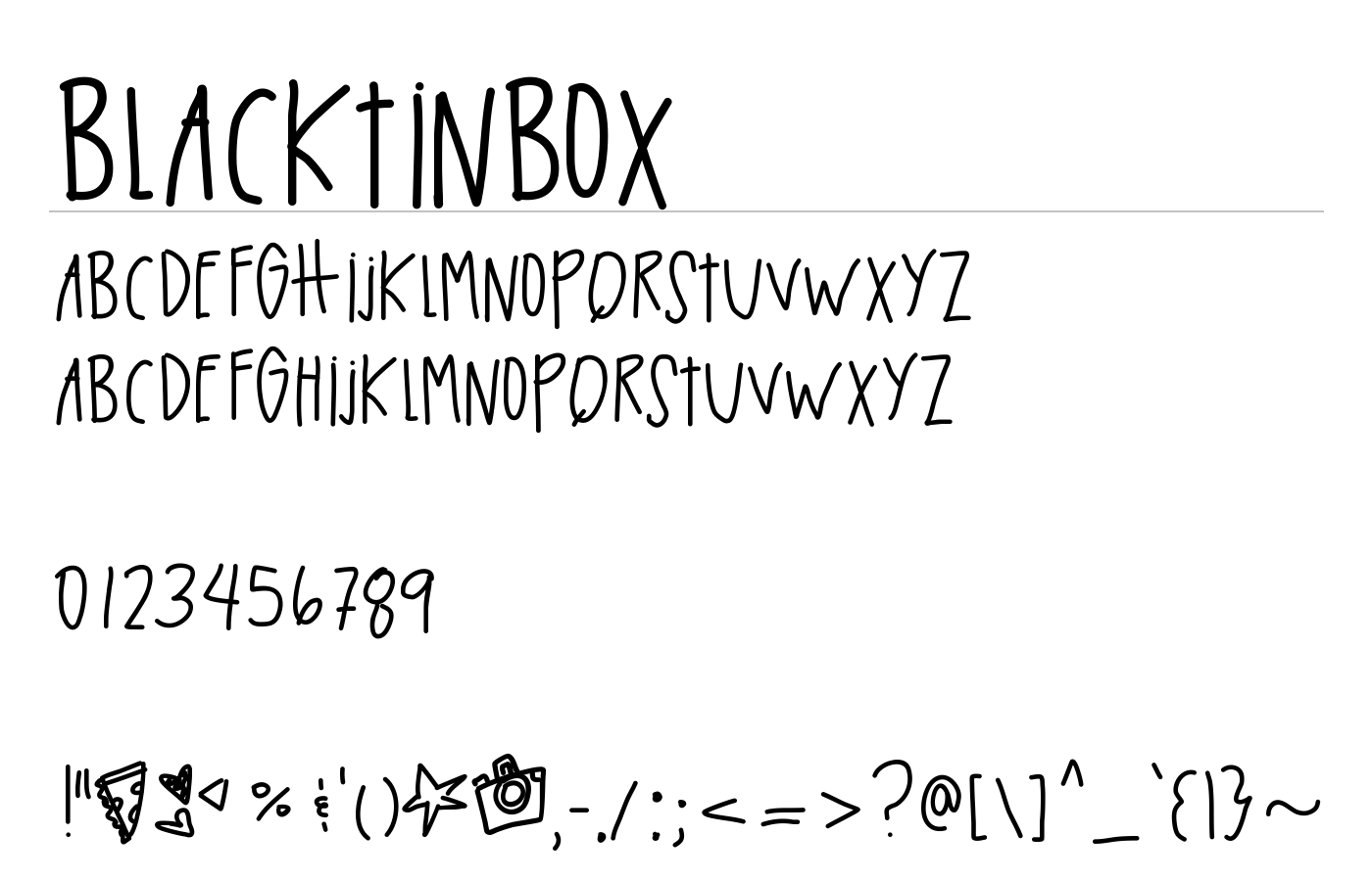 BlackTinBox Font preview