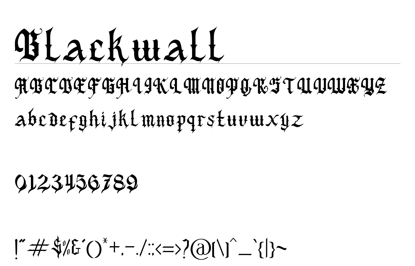 Blackwall Font preview