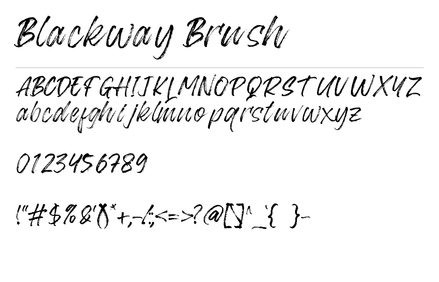 Blackway Brush Font preview