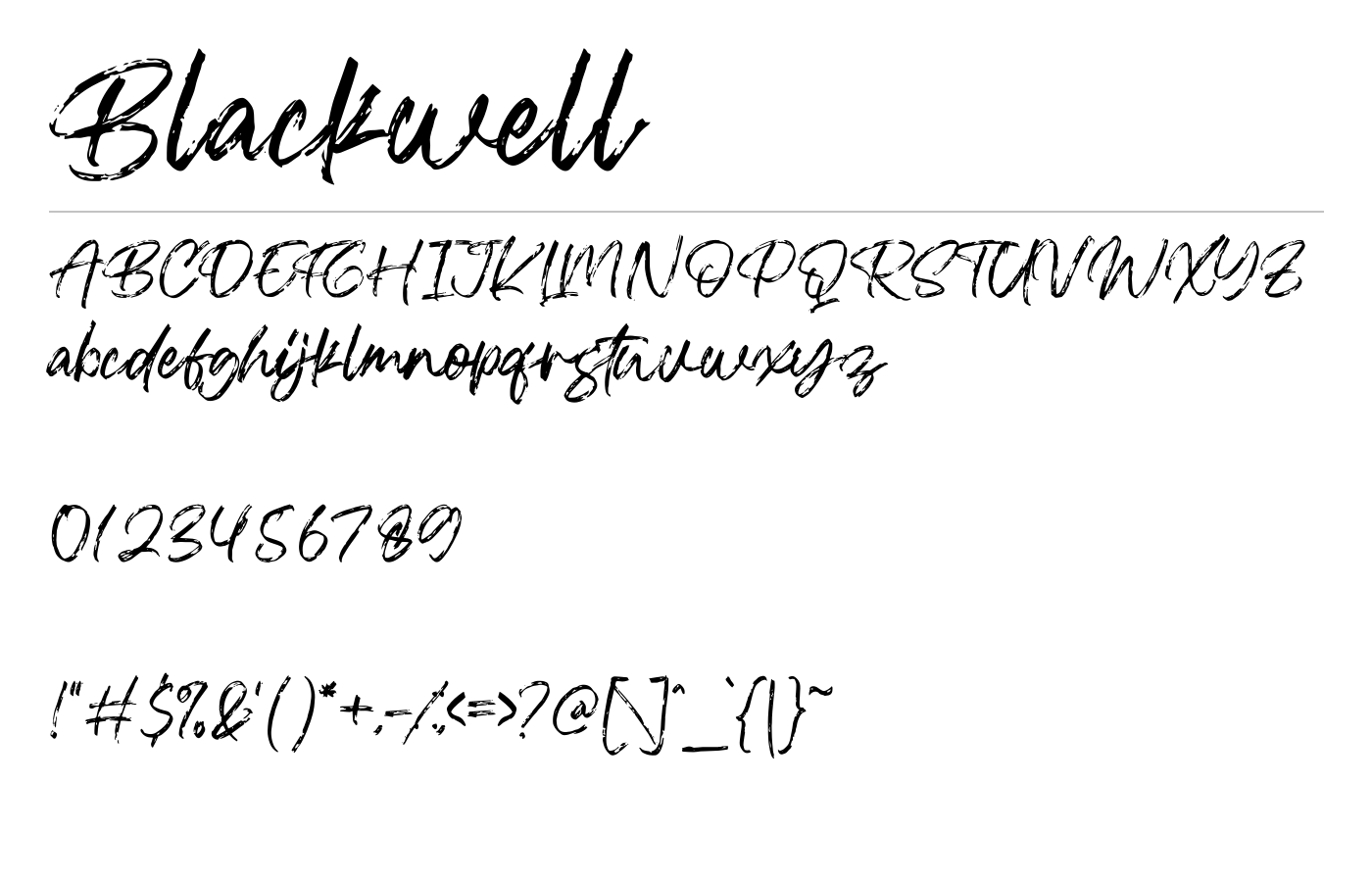 Blackwell Font preview