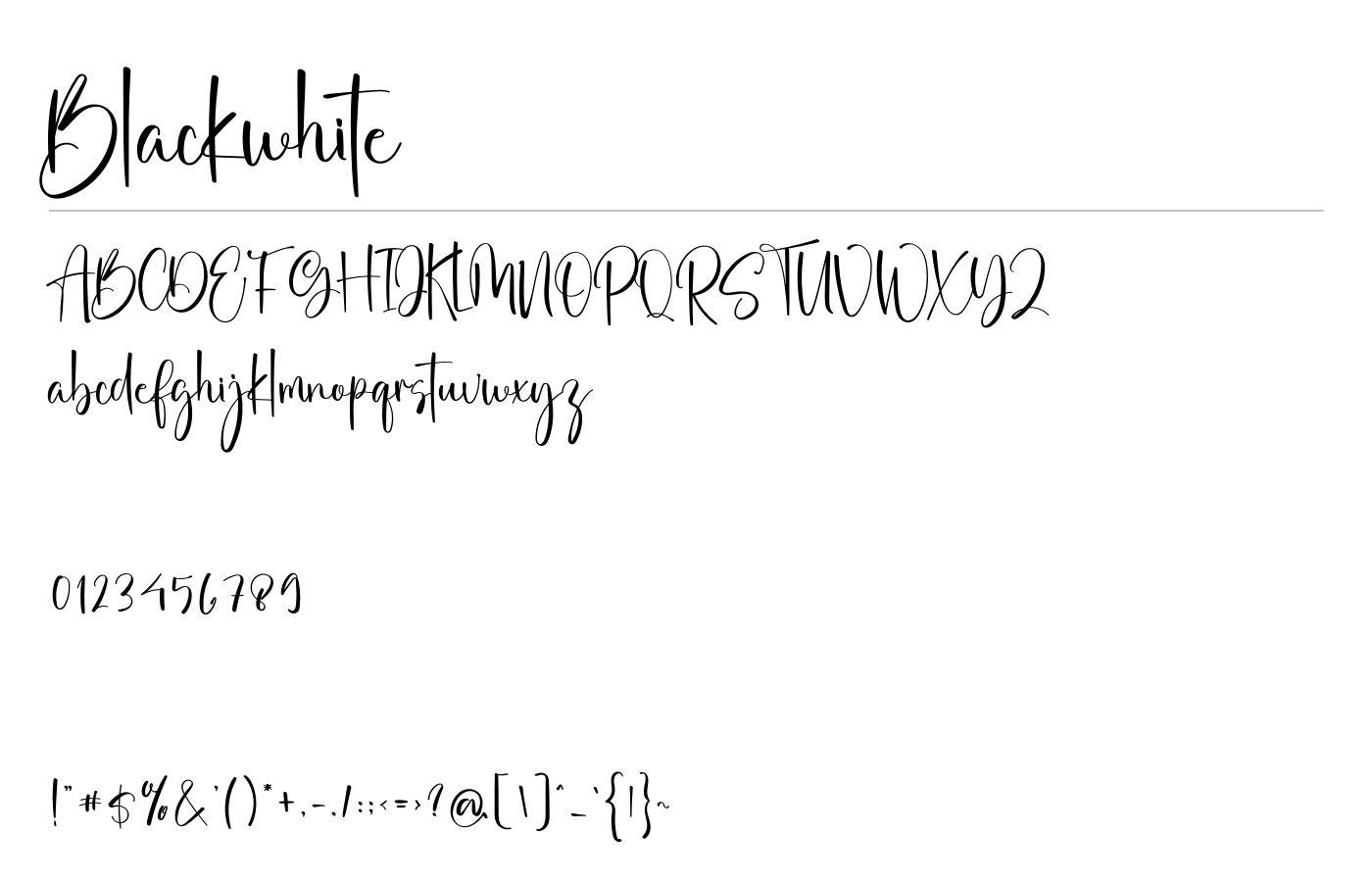 Blackwhite Font preview