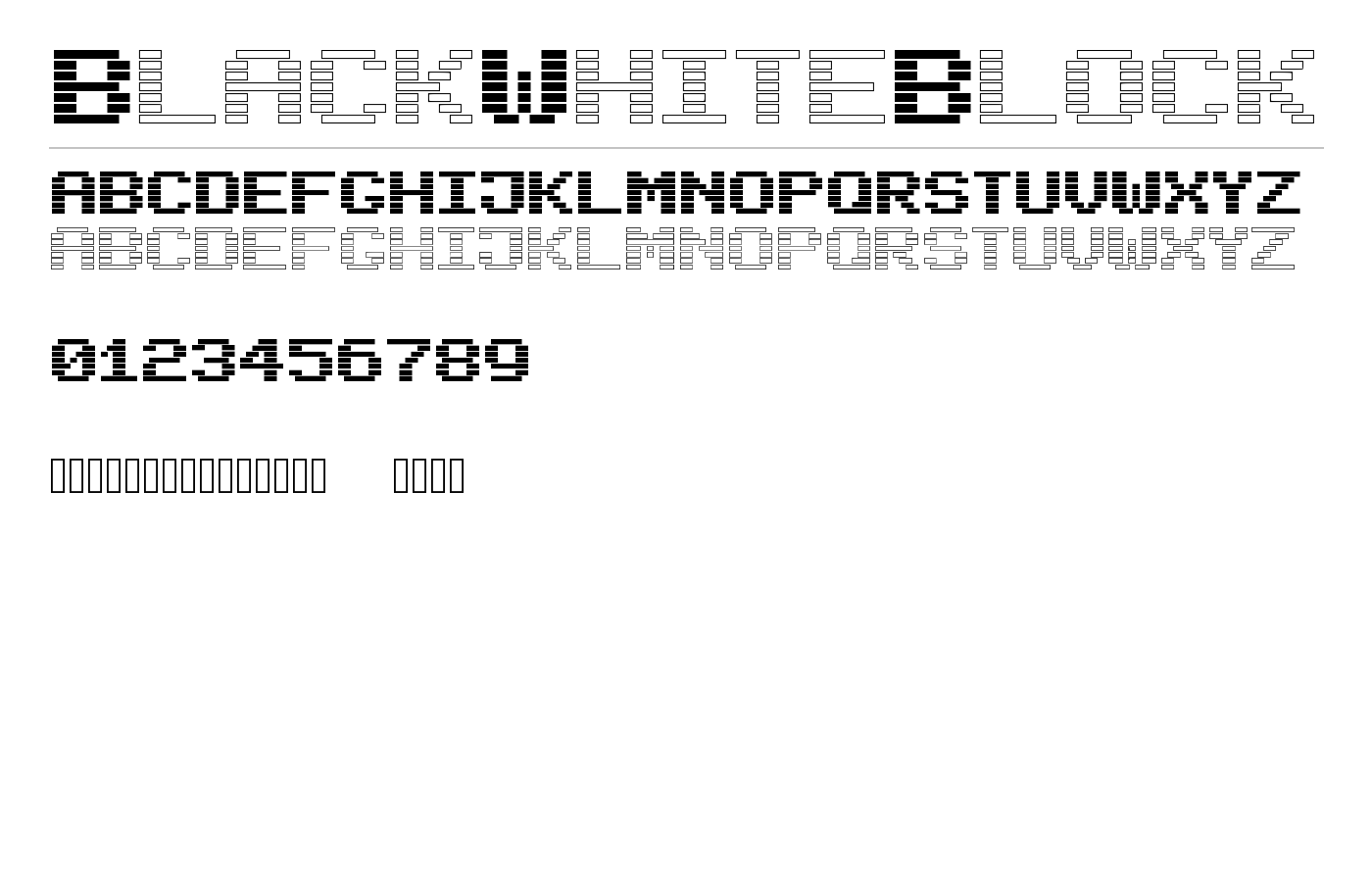 BlackWhiteBlock Font preview