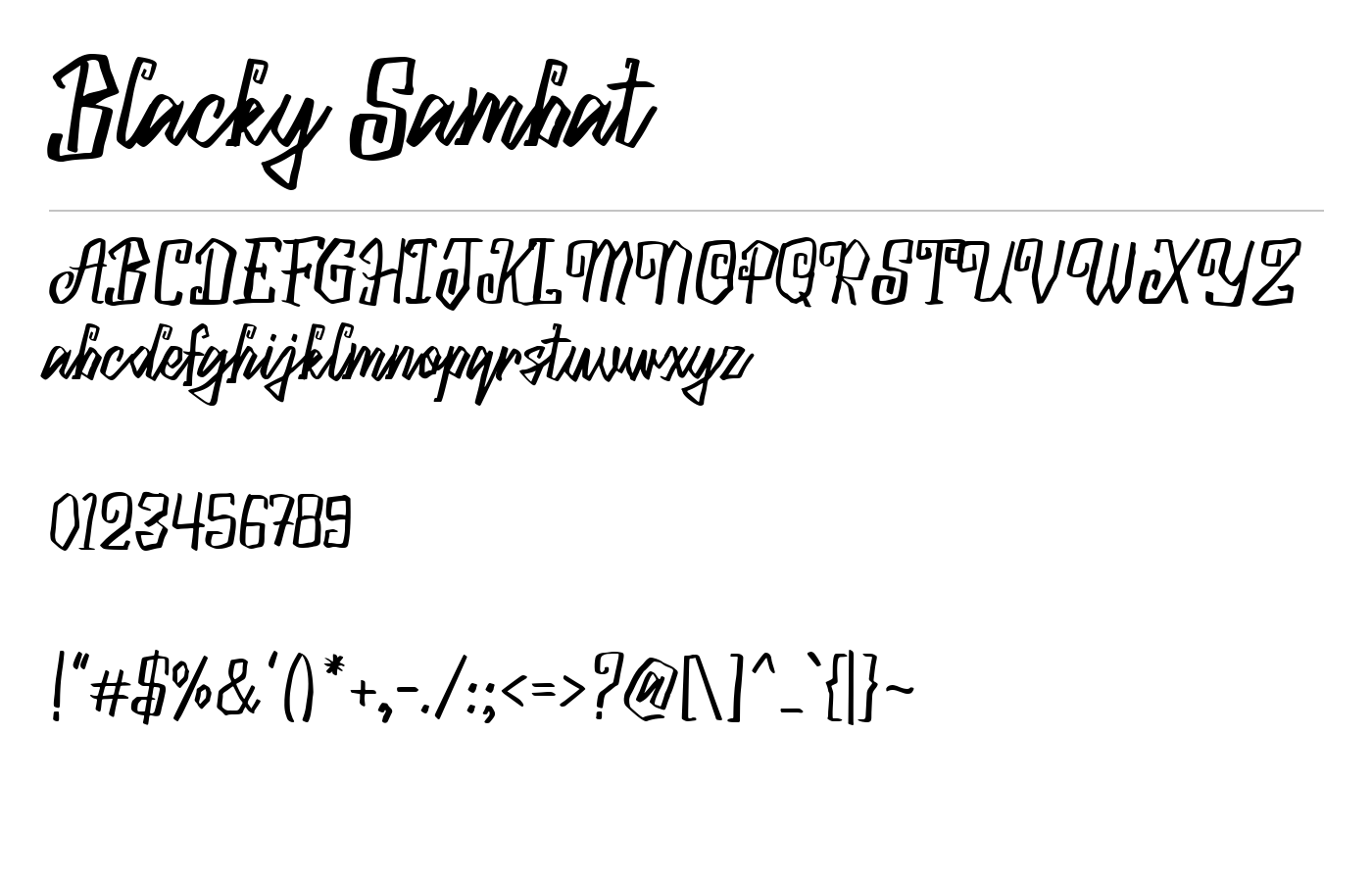 Blacky Sambat Font preview
