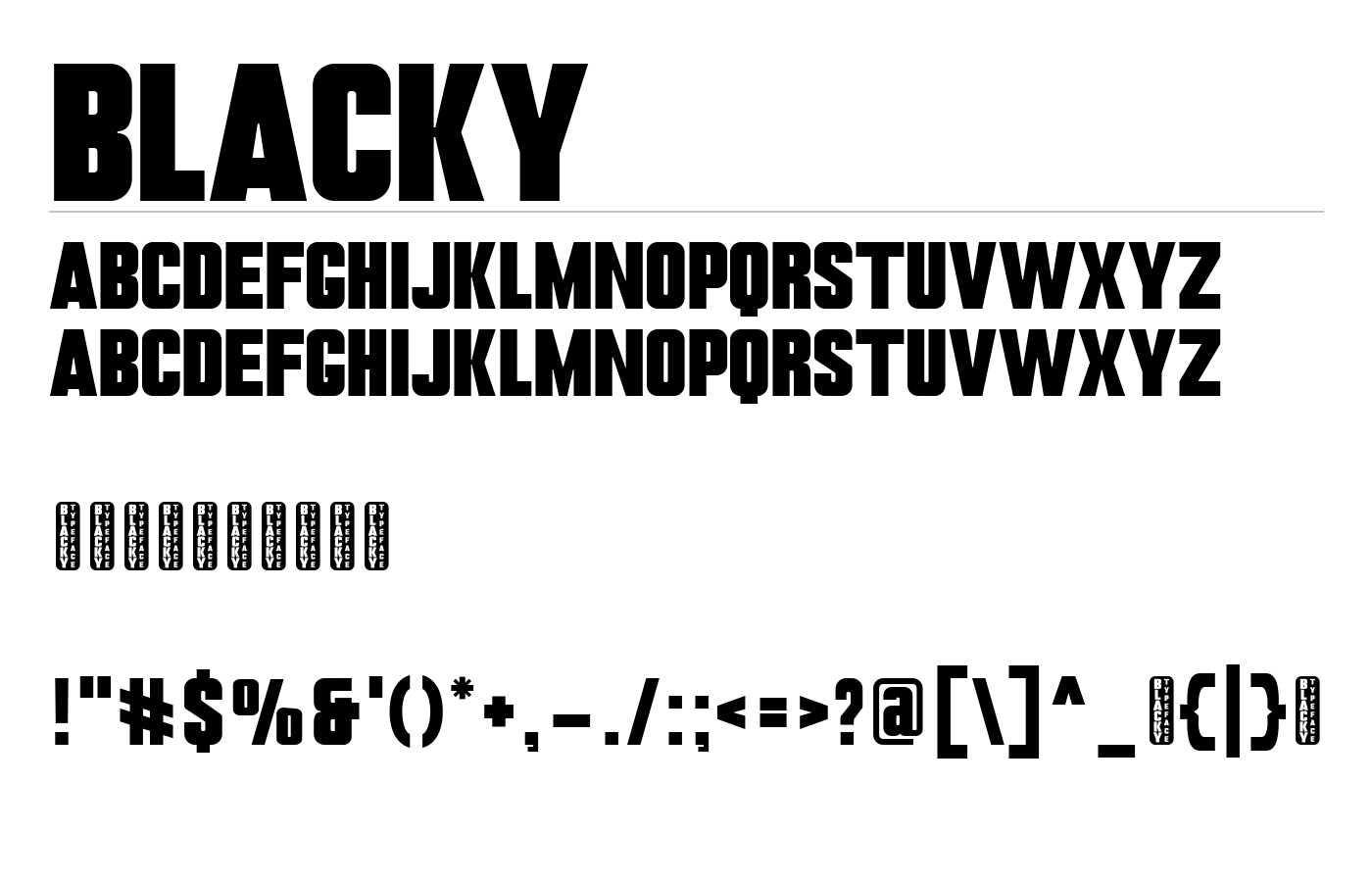 Blacky Font preview