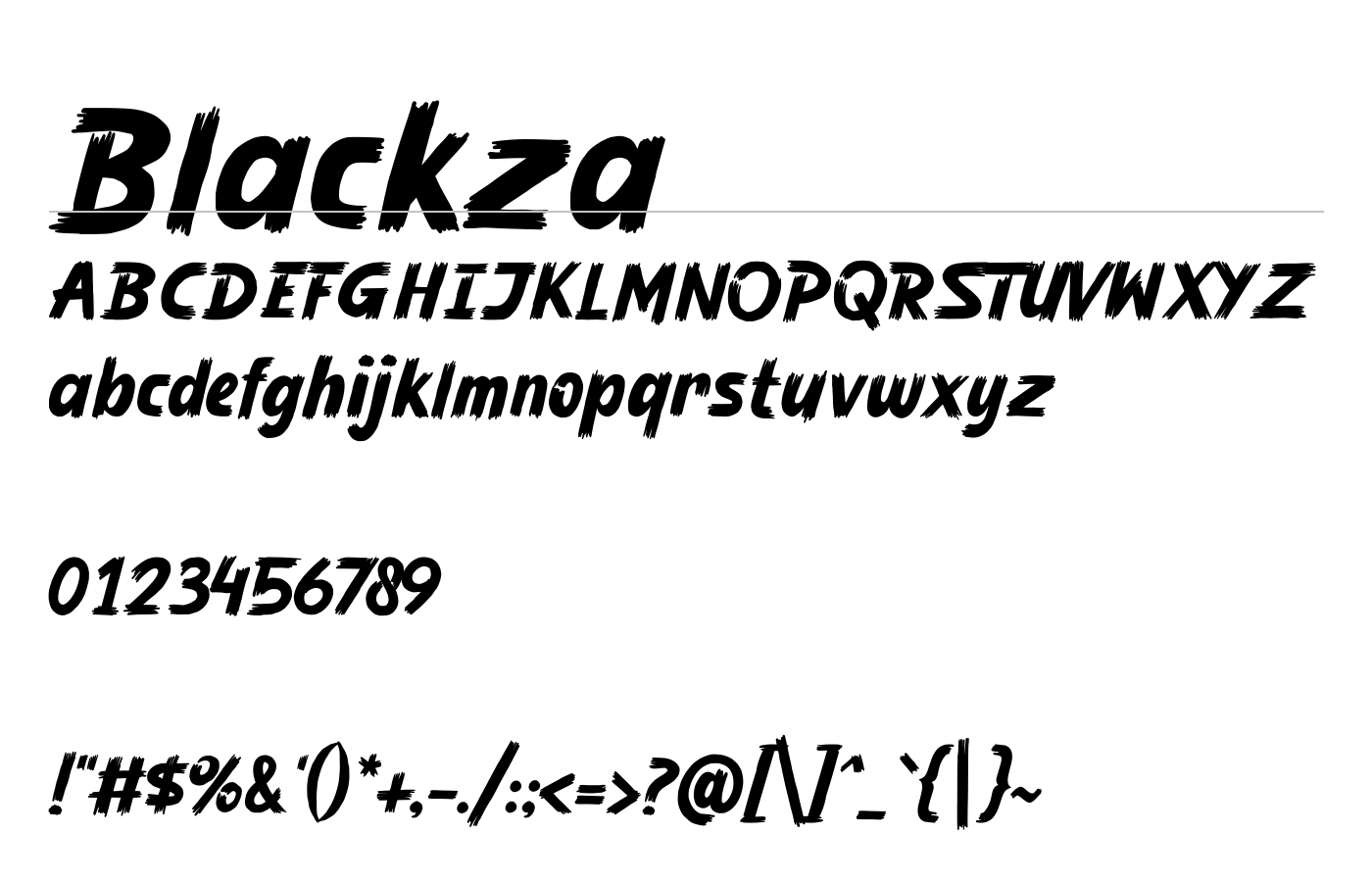 Blackza Font preview