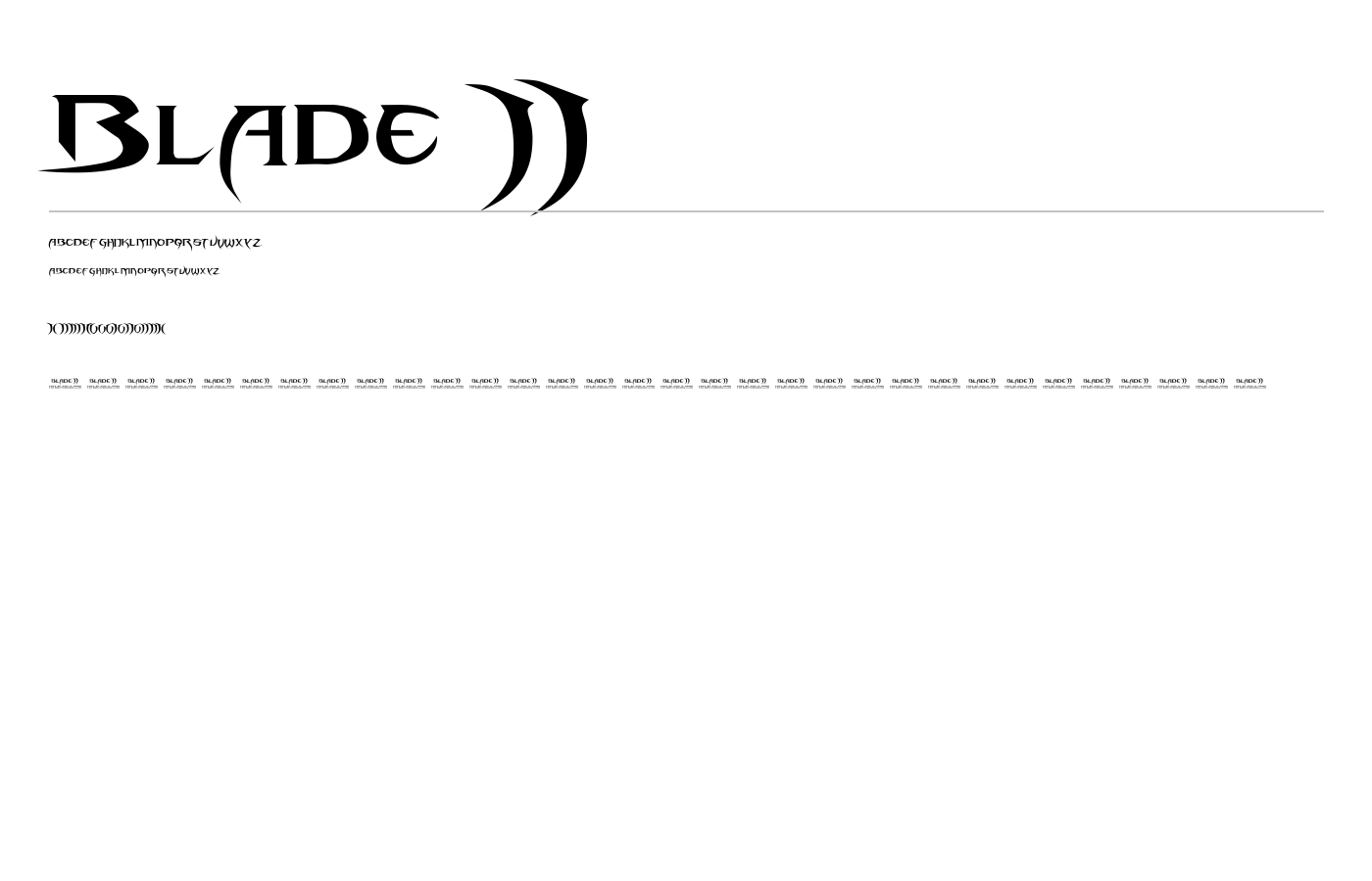 Blade 2 Font preview