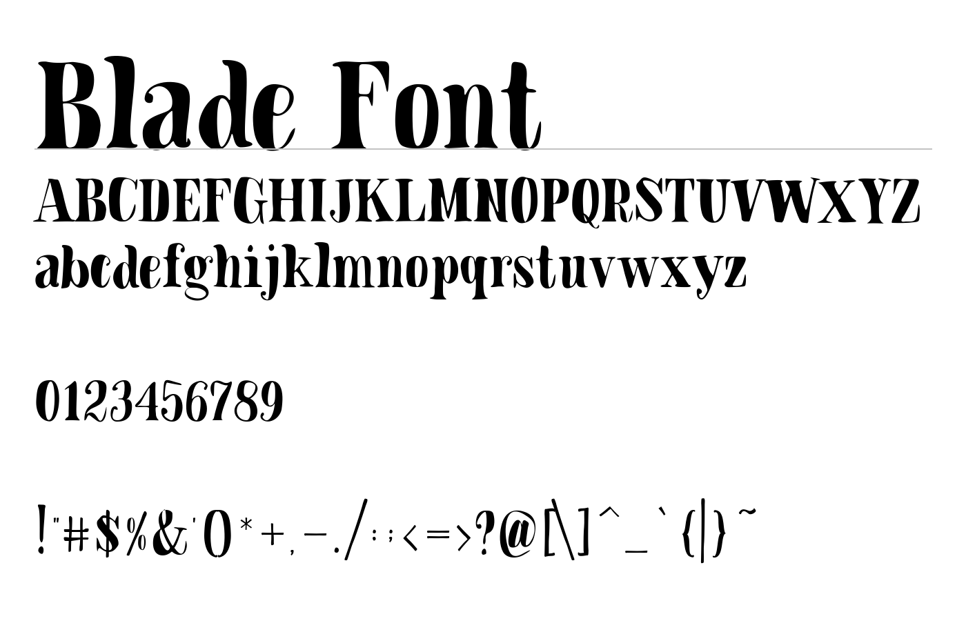 Blade Font preview