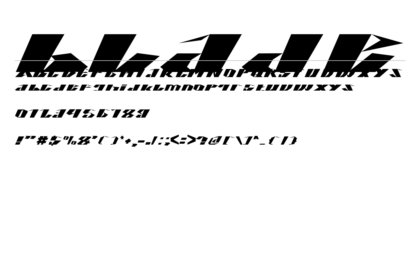 blade Font preview