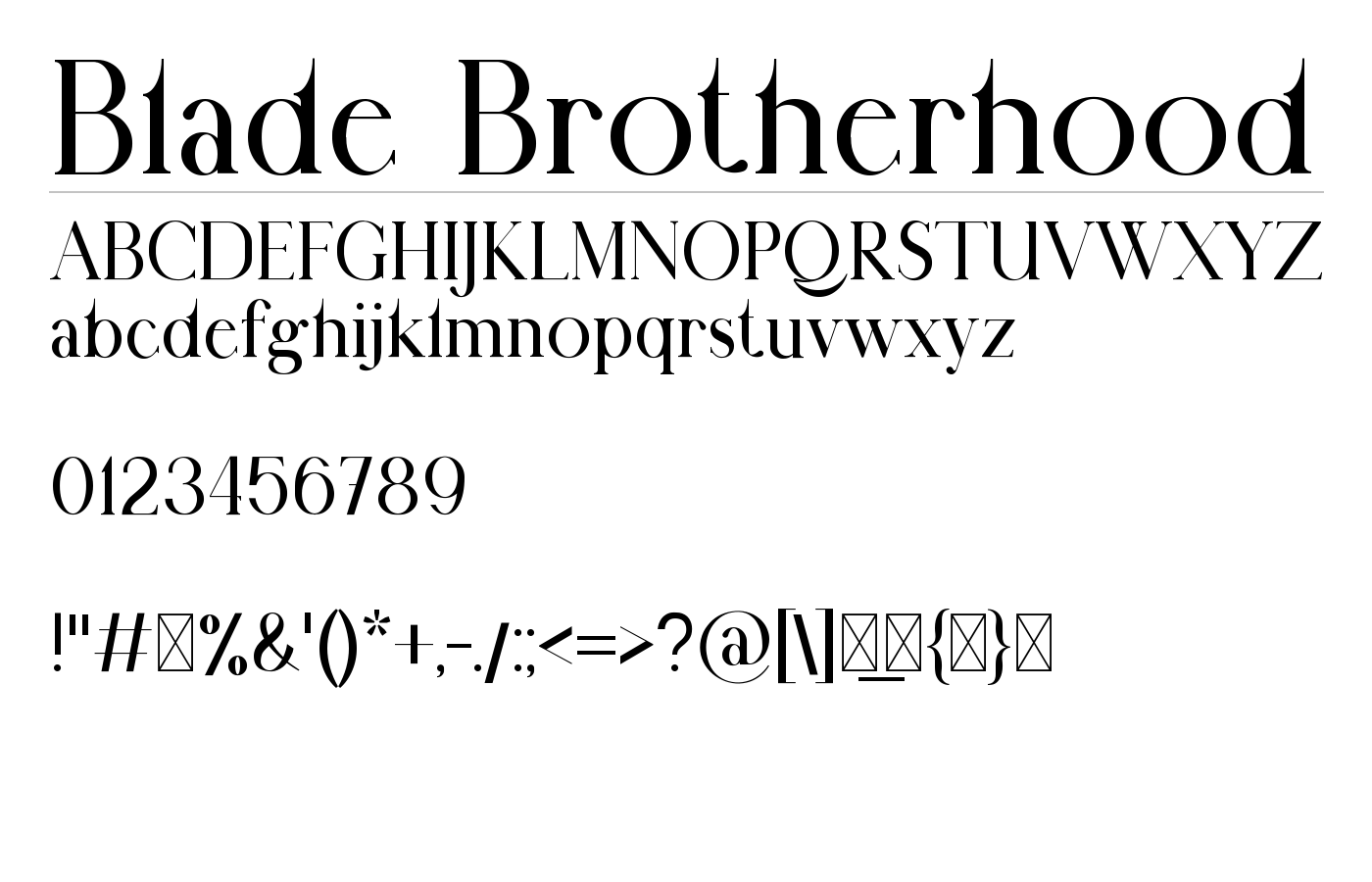 Blade Brotherhood Font preview