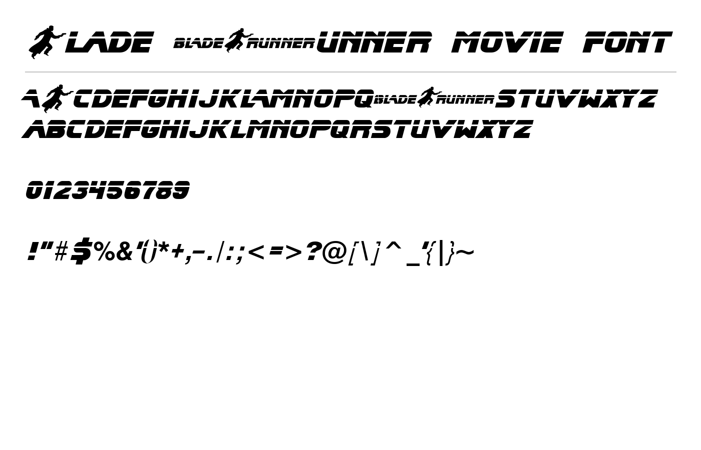 Blade Runner Movie Font preview