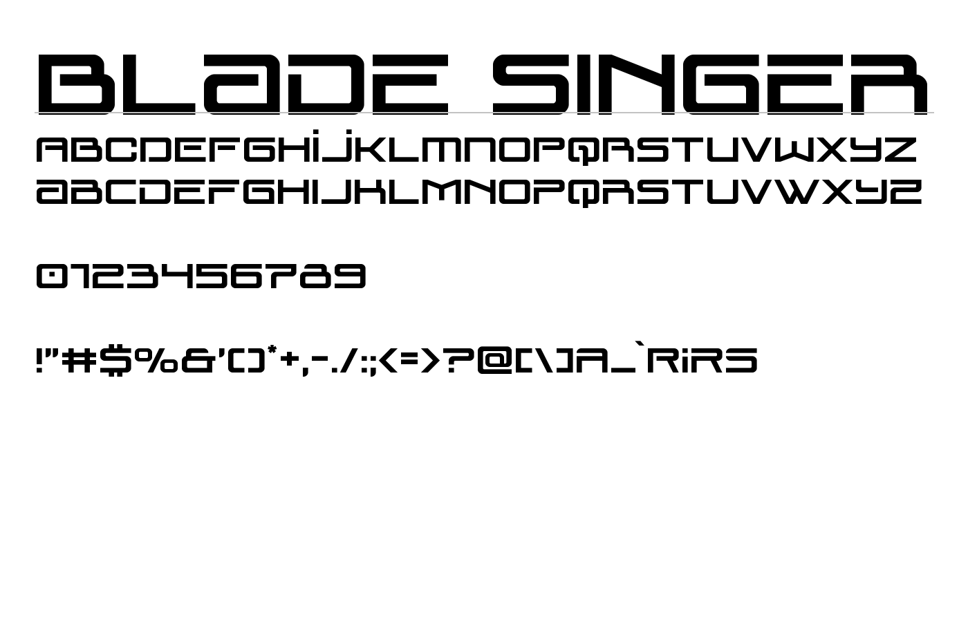 Blade Singer Font preview