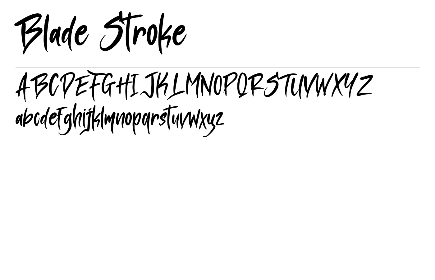 Blade Stroke Font preview