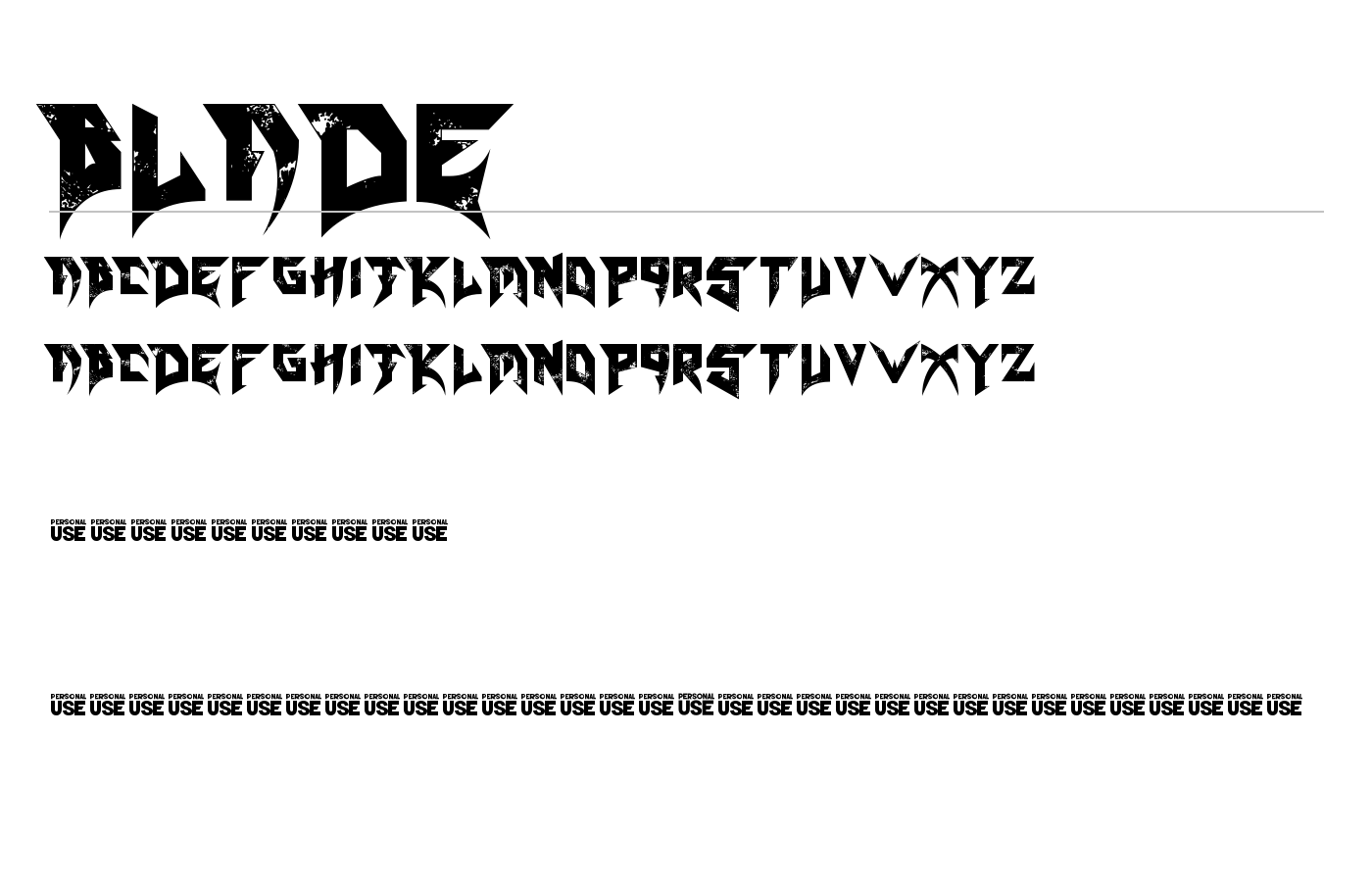 Blade Font preview