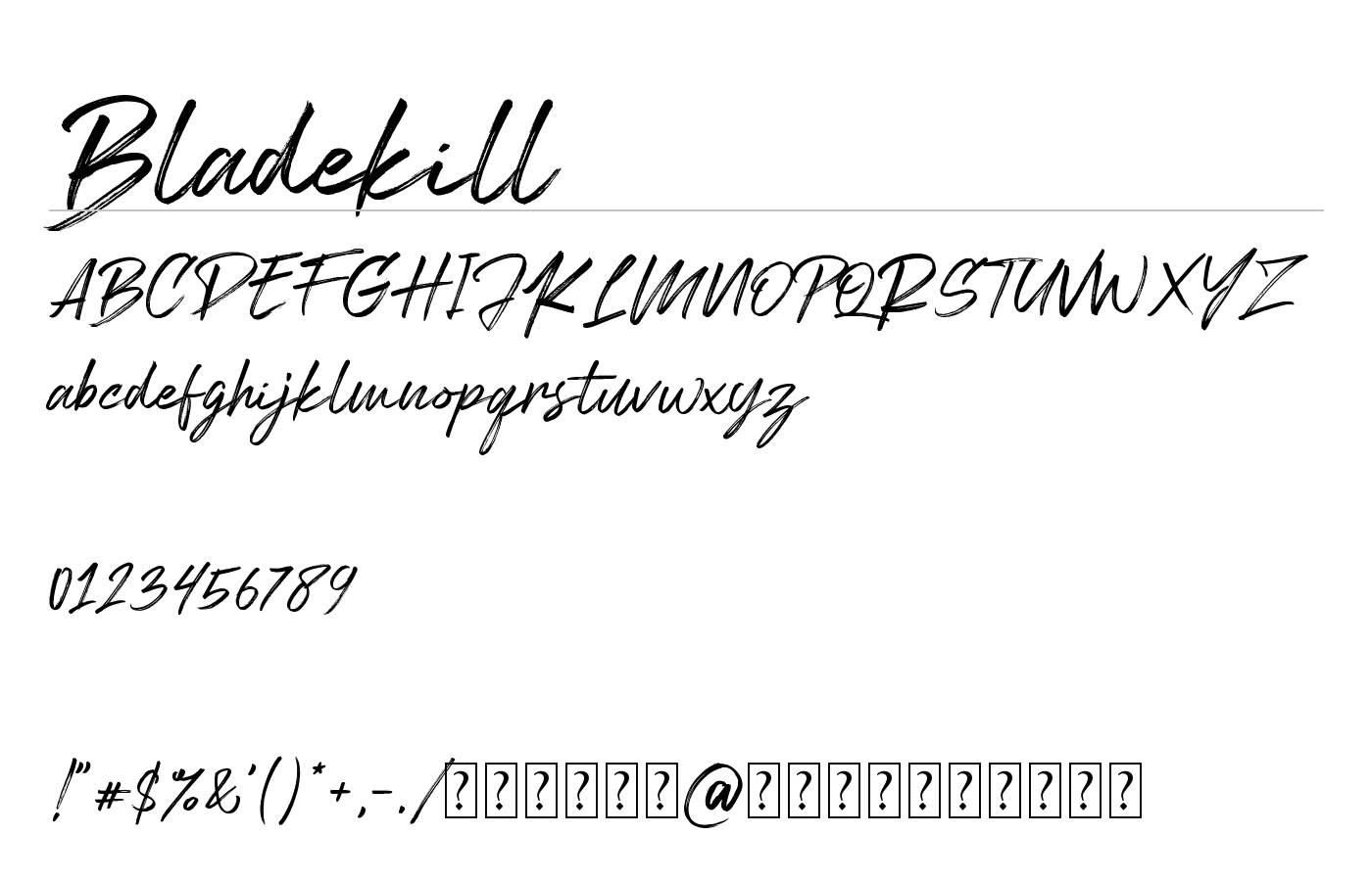 Bladekill Font preview