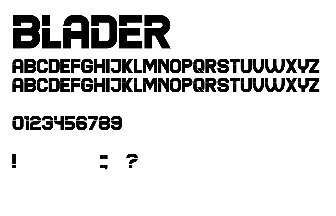 Blader Font preview