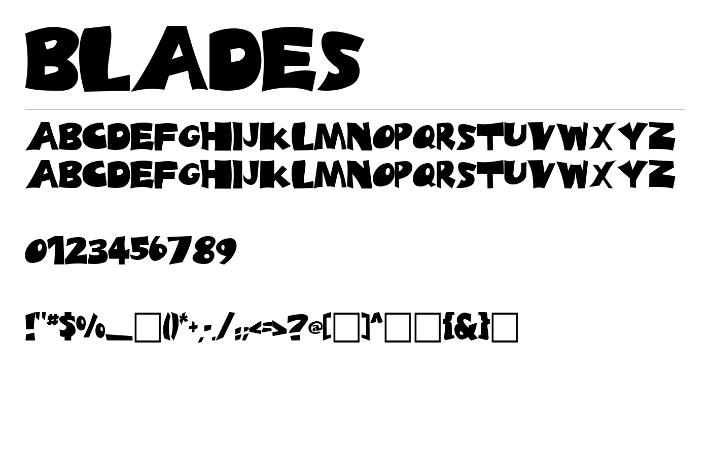 Blades Font preview