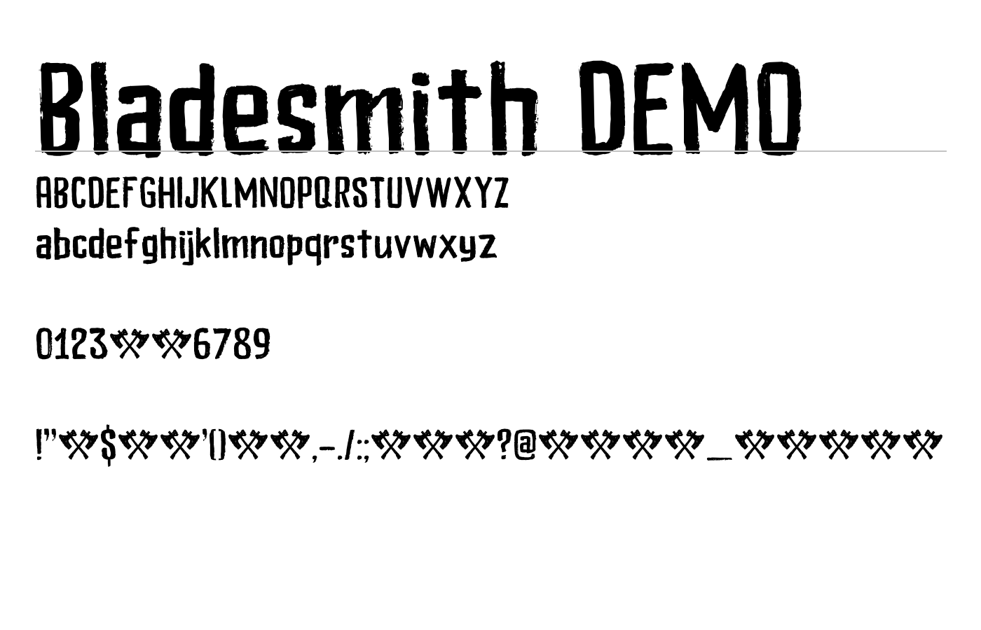Bladesmith DEMO Font preview